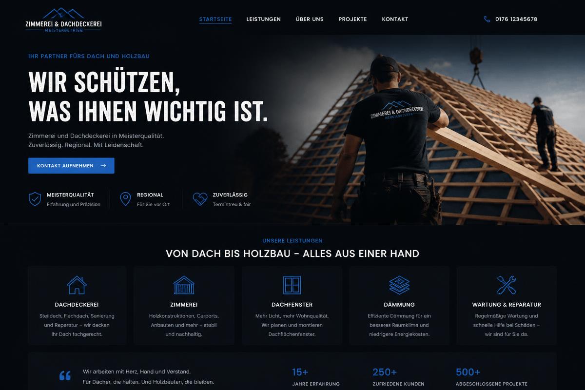 Website-Konzept: Handwerksbetrieb
